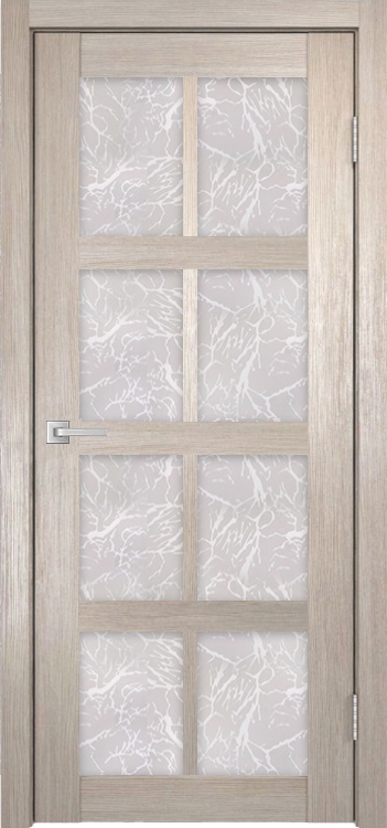 Фото Межкомнатная дверь Легенда К-8 тон Кремовая лиственница Остекление Гранит прозрачный